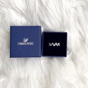 Swarovski Fidelity Ring, Blue & Clear Crystals, Size 8, EUC